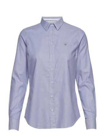 Stretch Oxford Solid Långärmad Skjorta Lila GANT