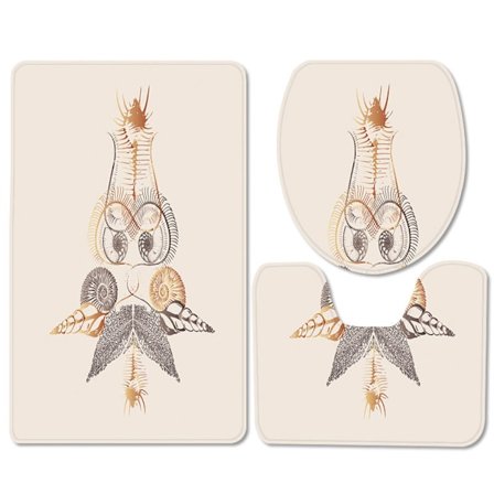 Trykt trepanel tredelt baderomsett, toalett, baderomsgulv