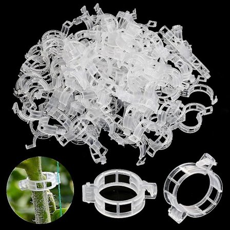 100 stk. plantestøtteklips, grønnsaksklips, plastplanteklips, hageplantefesteklips, klips for tomater, klatreplanter, grønnsaker, hvit