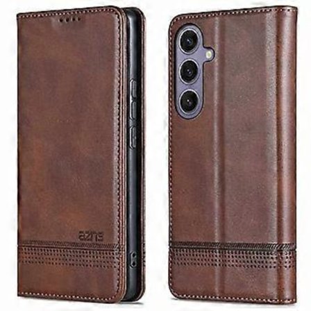 AZNS Samsung Galaxy A26 5G -kotelo, lehmännahkajäljitelmä PU-nahkainen lompakkokotelo - Kahvi (Kahvi)