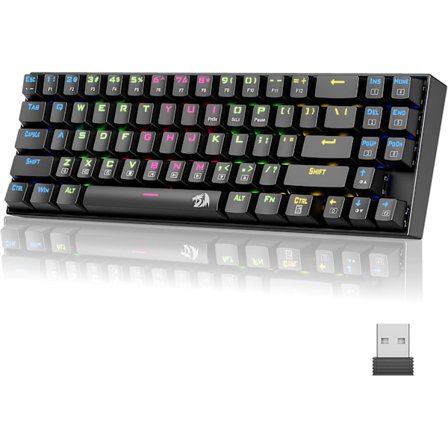 K599 60% Mekanisk Tastatur, Hot Swap Anti-Ghosting Gaming Tastatur til PC/PS5/Xbox/MacOS. (Lineær Rød Switch-Sort)