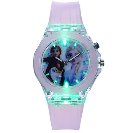Kids Frozen Princess Elsa Silikon Natt Ljus Klocka Armband (FMY)