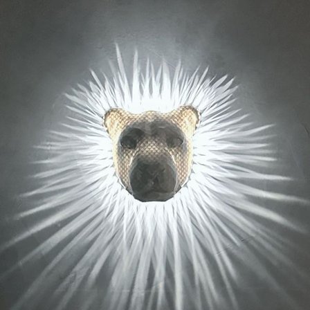 Stor Lion lampa väggfäste LED-lampa med adapter