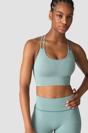 ICANIWILL - Ribbed Define Seamless Sports Bra Fog Grey - Sport-BH - Dam - Träningskläder från ICIW