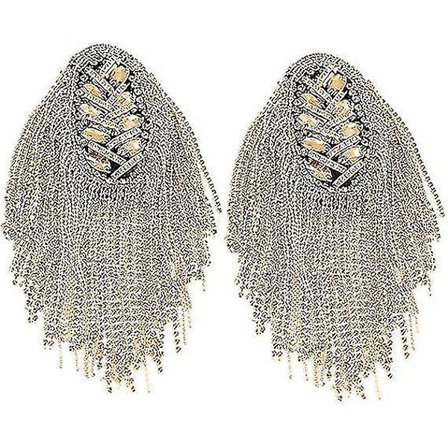 2 stk Rhinestone Kvast Skulder Epauletter Brosje Pins (gull)