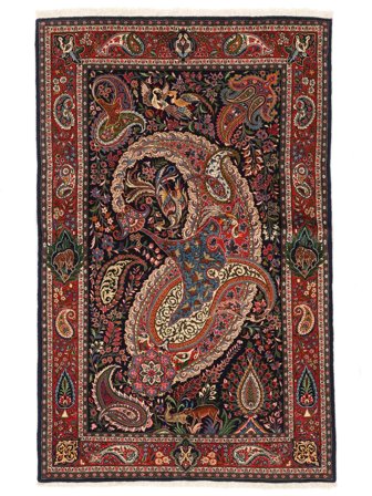 Sarough Fine Matta Orientalisk Svart/Mörkröd (Ull, Persien)