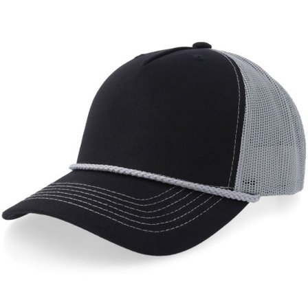 Equip - Svart trucker Keps - Black/Grey Rope Mid A-frame Trucker @ Hatstore