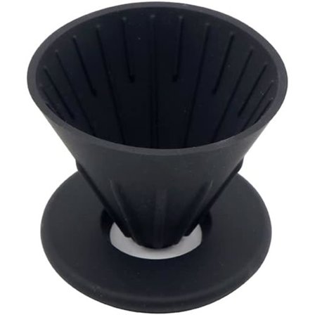 Silikon Kaffe Filterholder - Stativ for å Lage Kaffe Uten Kaffetrakter Når Du Reiser eller Hjemme (Svart)