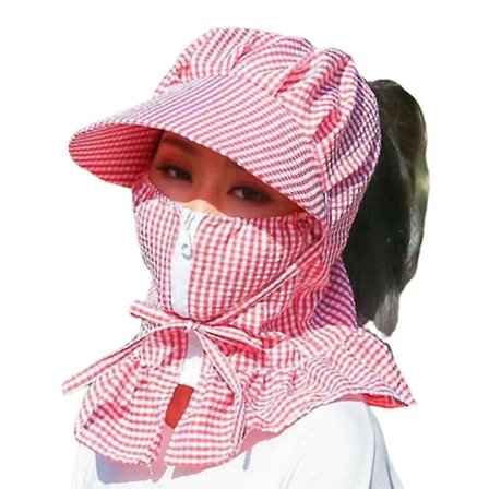 Dam Pläd Dammtät Solskydd Full Face Cover Sommar Ridhatt Cap