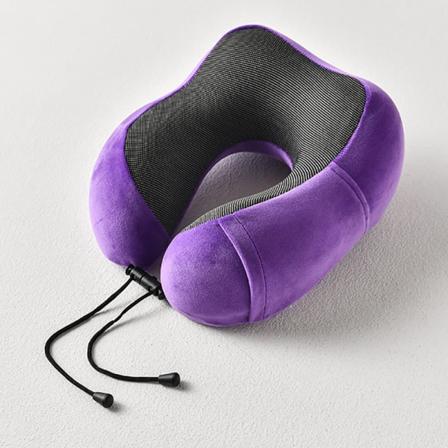Pehmeä mukava matkatyyny memory foam CAN säilyttää U-muotoinen tyyny Siesta kaulatyyny Dark purple neck pillow buggy bag