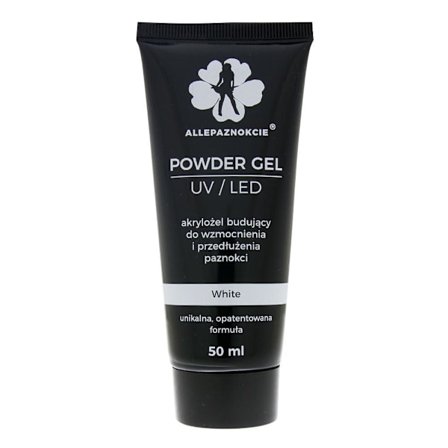 Akrylgel - Powder gel - White 50 ml - Allepaznokcie