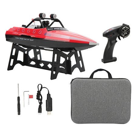 RC Racingbåt Bygget i Propellplast Elektroniske Komponenter med Lys RC Jetbåt Leker for Over 14 Rød