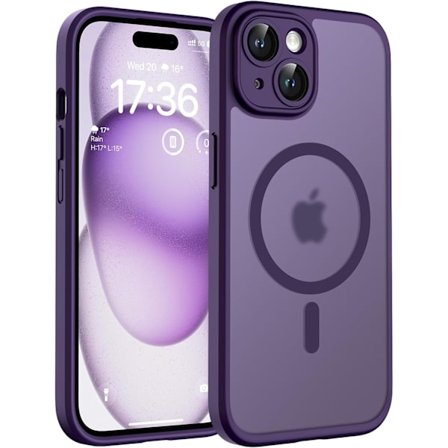 iPhone 15 Cover til MagSafe, Fuld Kamerabeskyttelse, Stødsikkert Anti-fingeraftryk Anti-skrid Cover til iPhone 15, Midnat