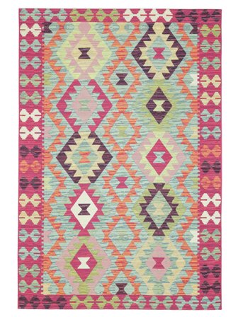 Tapete Para Interior/Exterior Lavável Krista - Multicor 200X300 Em Estilo Moderno