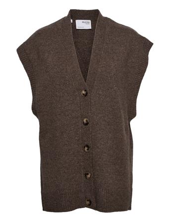 Slfea Knit Vest W Brown Selected Femme