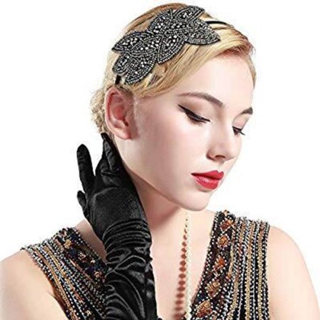 Club queen pure handmade beaded nail beaded hand sewn rice bead hair head with rhinestone head hoop