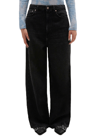 GANNI Soft Rigid Denim Baggy Jeans Dam Svart 26