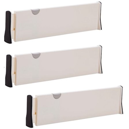 3-delt skuffeskiller, justerbar skuffeskiller, skuffeskiller for kjøkken og soverom, S