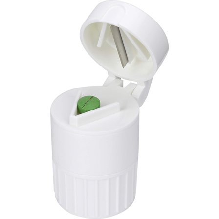 Bokser for piller 4 i 1 tablettkutter pilleboks med knuser multifunksjonell bærbar flyttbar arrangør tablettdeler