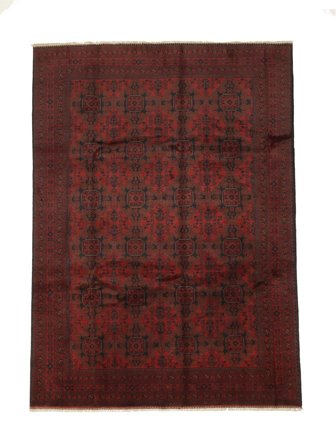 Hand Knotted Afghan Khal Mohammadi Rug 247X341 Wool Black/Dark Red Large
