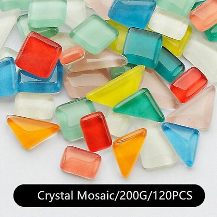 200g Farverige Glimmerende Glasmosaikfliser i Bulk