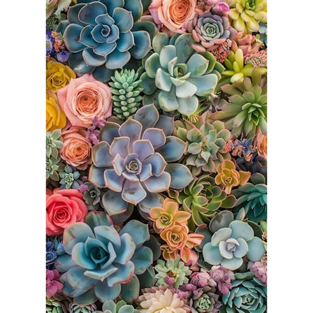 Suckulenta Växter Diamantmålningskit, 5D DIY Blommålning med Diamanter, Kompletta Runda Borr Diamantprick Ädelstenskonstmålningskit för Hemväggsdekor