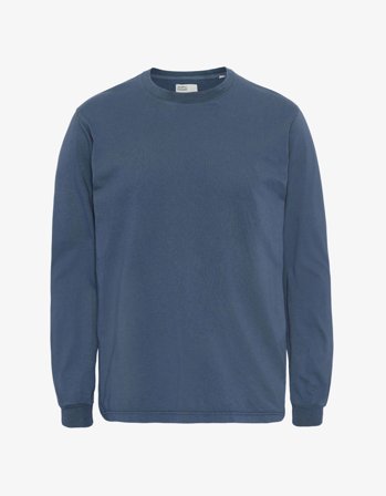 Oversized Organic LS T-shirt - Petrol Blue - L