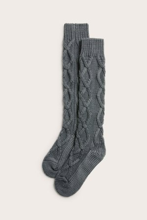 Kappahl | Kabelstickade knästrumpor | Grå