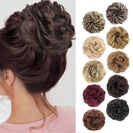 1PCS Messy Hair Bun Hair Scrunchies Extension Curly Wavy Messy Synthetic Chignon för kvinnor Updo Hairpiece