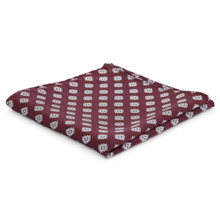 Pañuelo de bolsillo de seda burdeos geométrico para hombres - Pañuelos de bolsillo estampados