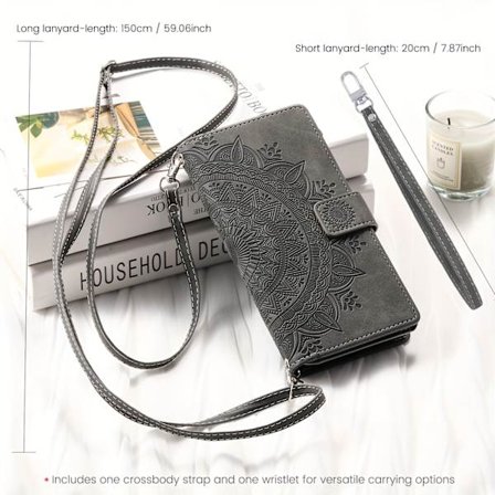 Wallet Case med lynlås og kreditkort holder til Iphone inklusive 17, Air, 16, 15, 14, 13, 12, 11 Pro Max, SE 2022, SE 2025, X, XS, XR, XS Max,