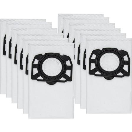 12-pakk KFI 487 suodatinpussit p lynimuripussivarusteet Karcher WD4,WD5,WD6,MV4,MV5,MV6,WD4.000...WD5.999,2.863-006.0