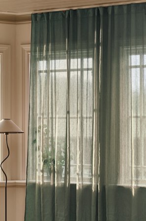 Jotex - Gardin Linmiks 1-lengde Ekstra Bred Kakigrønn - LINN - Kjøp Lingardiner hos Jotex