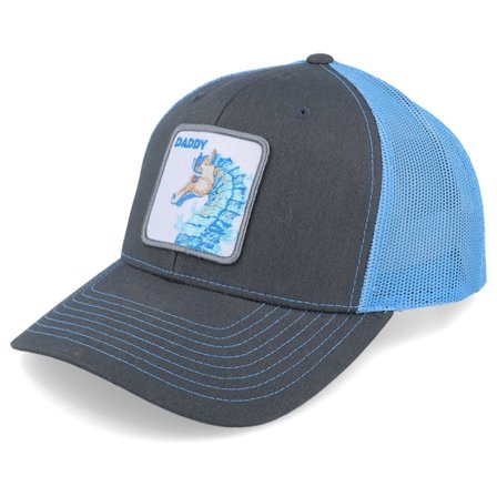 Iconic - Grau trucker Cap - Daddy Seahorse 112 Split Charcoal/ Columbia Blue @ Hatstore