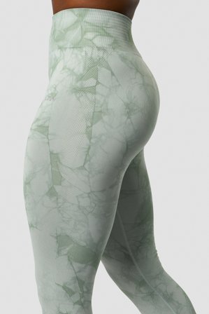 Define Seamless Tie Dye Tights Light Sea Green