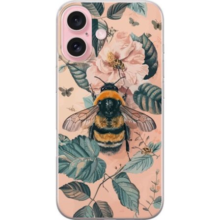 Yhteensopiva Puhelinkuori Apple Apple iPhone 16 Kimalainen kukalla luonnollinen inspiroiva muotoilu pehmeillä pastelliväreillä rauhallinen energia