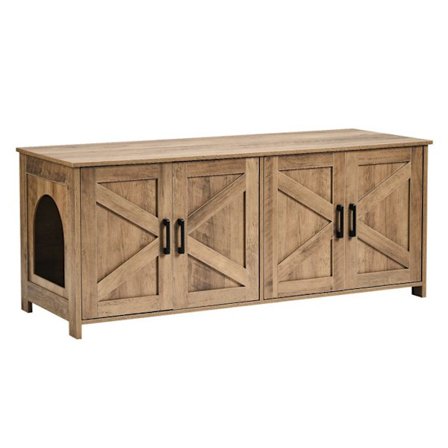 Kattedugt - DUOKU - Træskab - Til 2 Katte - 4 Døre - 2 Vinduer