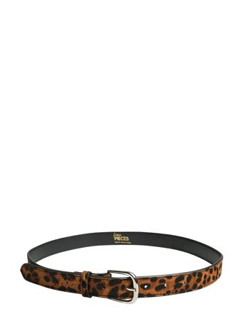 Pieces Pcjanice Leather Textured Jeans Belt Fp - Brown - 95