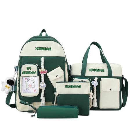 Barn Barn toddler Skolväska för småbarn Lättviktsventilerande tändsticksset Stor kapacitet Green pendant