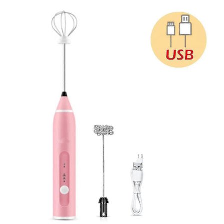 Elektrisk melkeskummer USB oppladbar, visp, skummer, svart[D]