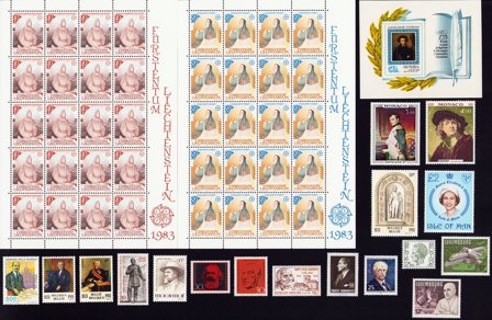 Berømte personer - Frimærkepakke - Postfrisk