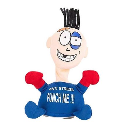 Slå Meg Rag Doll Anti-Stress Plysjleketøy med Skrikende Lyd, Gul Sinnebehandling Stress Relief Dukke