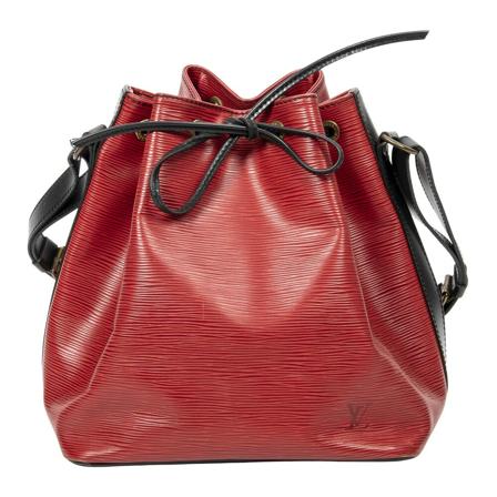 Louis Vuitton Vintage, Noe Bicolor Black Stitching PM Rood, Dames, Maat:ONE Size,brass