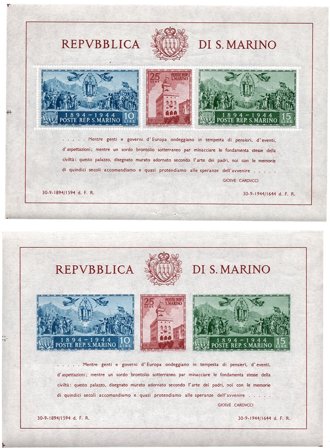 San Marino 1945 - MICHEL Bl. 4A/B - Postfrisk