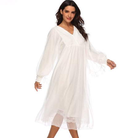 1-pakke Lang Ermet Lang Kveldskjole Søt og Koselig Prinsesse