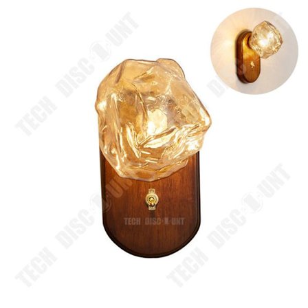 Væglampe - TECH DISCOUNT - Isterning - Ravfarvet glas - LED - Retro design