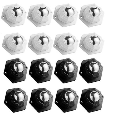 24 Små Möbelhjul, Självhäftande Minihjul, Tysta Möbelhjul Svart och Vitt
