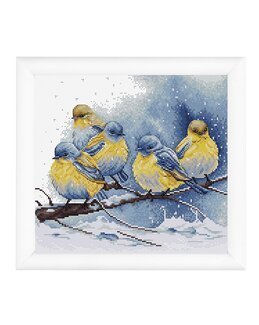 Stickpackung Bild Wintervögel