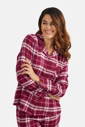 BRANDTEX - Pyjamas - Rød - Ternet