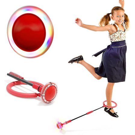 Skip Ball til børn og voksne - Foldbar hoop med farverigt lys, blinkende svingbold, ankel-skip-it-bold, sjippetov, indendørs og udendørs hoppe legetøj